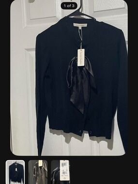 Favorite daughter Black Bow-Tie Cardigan Sweater